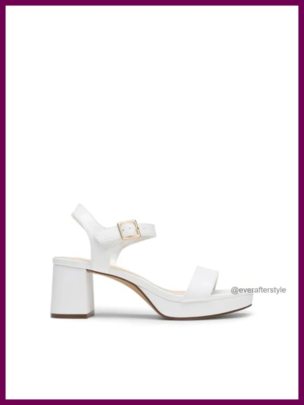 Chunky Block Platform Heeled Sandals Open Toe Ankle Strap Faux Leather Party